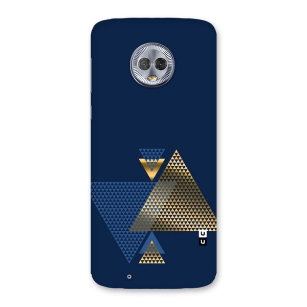 Blue Gold Triangles Back Case for Moto G6