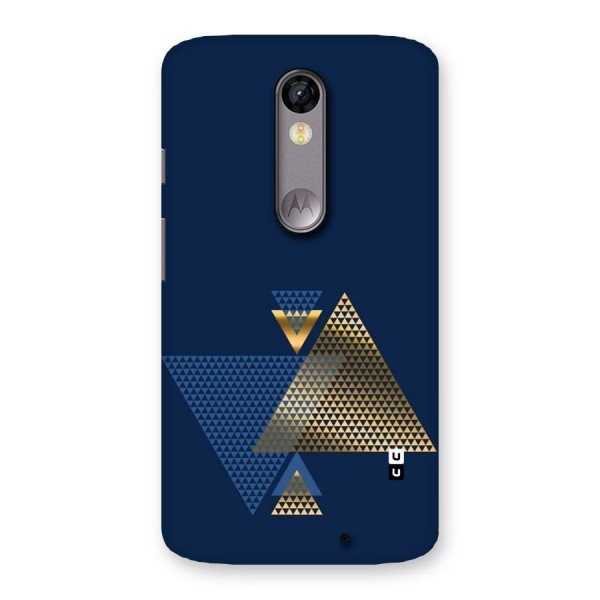 Blue Gold Triangles Back Case for Moto X Force