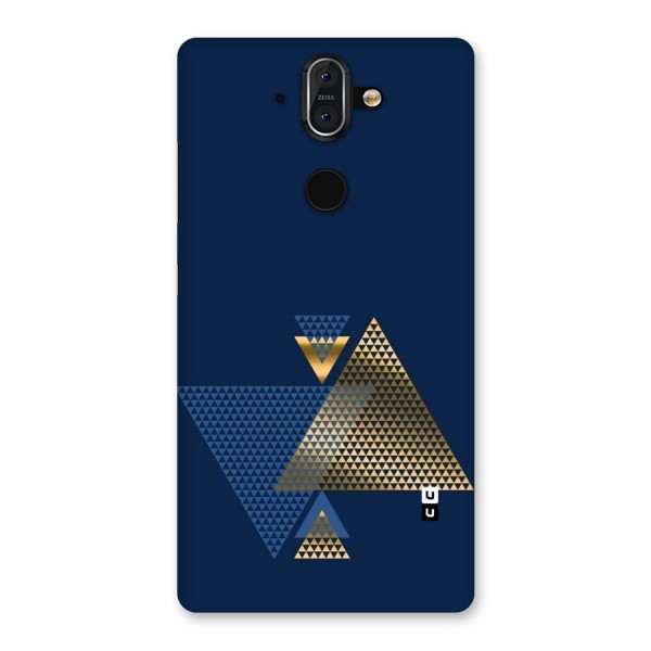 Blue Gold Triangles Back Case for Nokia 8 Sirocco