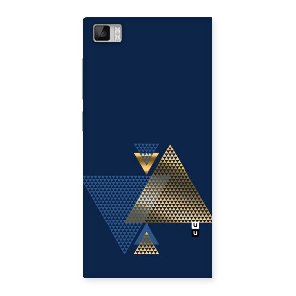 Blue Gold Triangles Back Case for Xiaomi Mi3