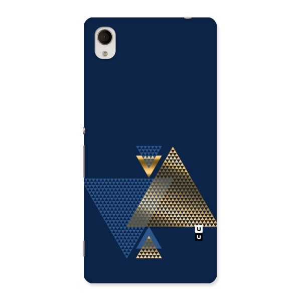 Blue Gold Triangles Back Case for Xperia M4 Aqua