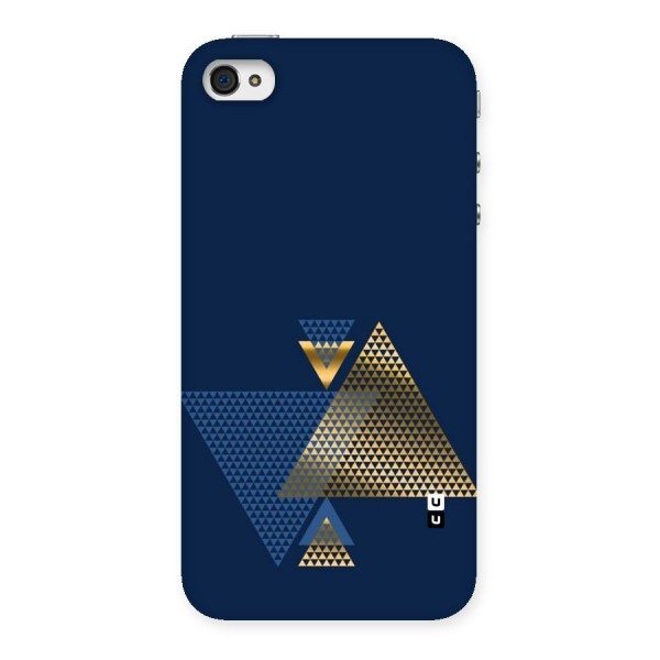 Blue Gold Triangles Back Case for iPhone 4 4s