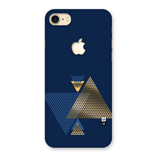 Blue Gold Triangles Back Case for iPhone 7 Apple Cut