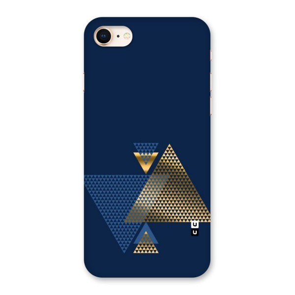 Blue Gold Triangles Back Case for iPhone 8