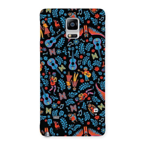 Blue Guitar Pattern Back Case for Galaxy Note 4