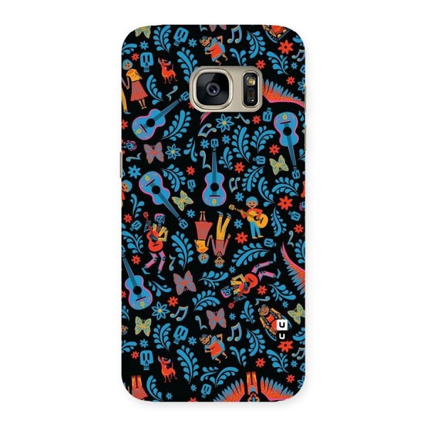 Blue Guitar Pattern Back Case for Galaxy S7