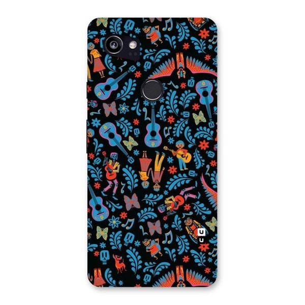 Blue Guitar Pattern Back Case for Google Pixel 2 XL