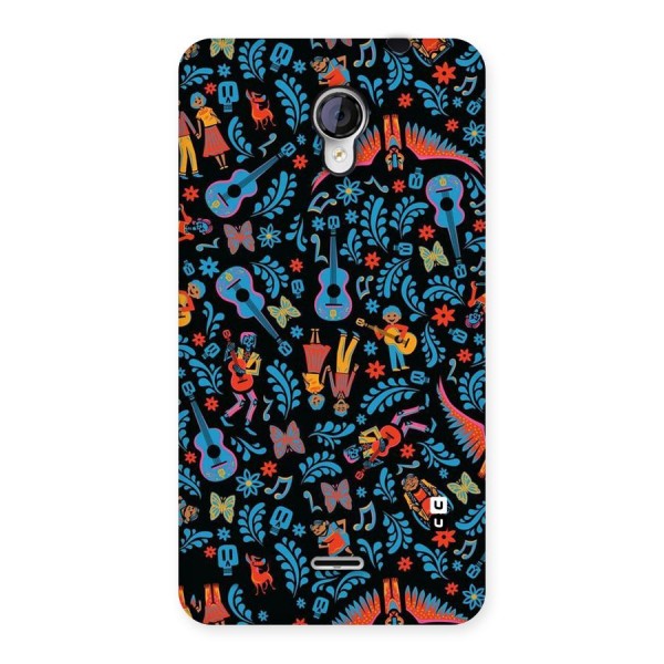 Blue Guitar Pattern Back Case for Micromax Unite 2 A106