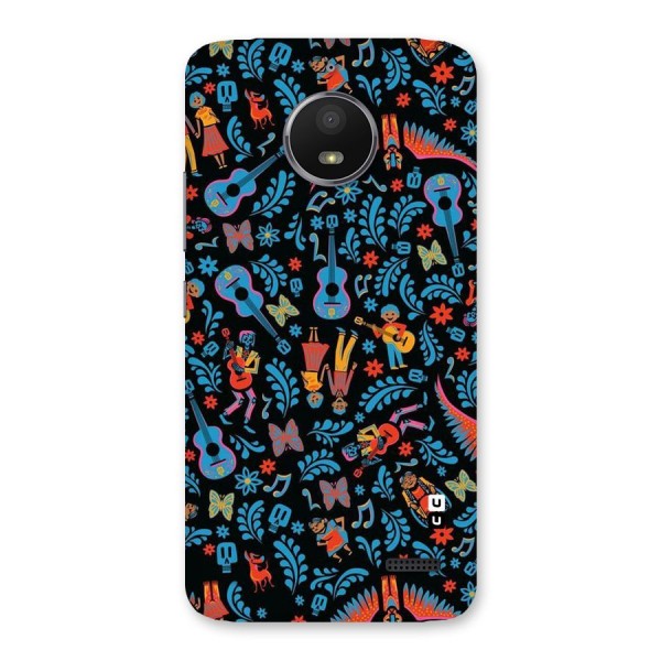 Blue Guitar Pattern Back Case for Moto E4