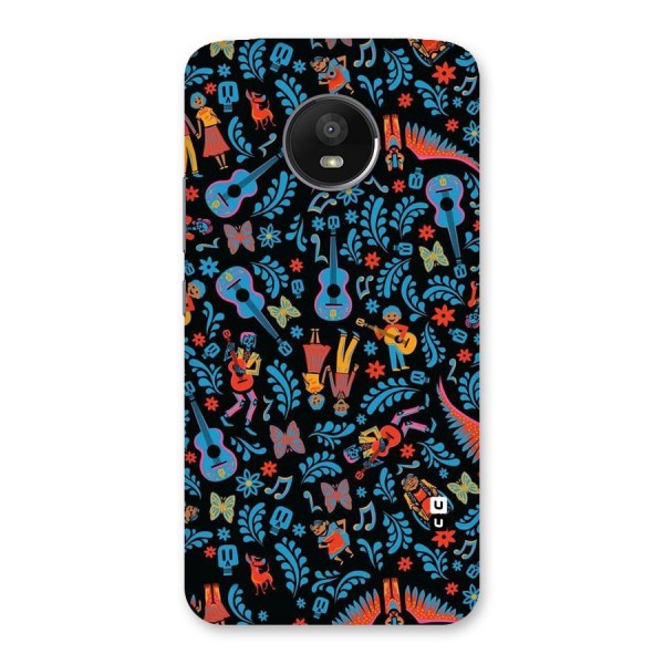 Blue Guitar Pattern Back Case for Moto E4 Plus