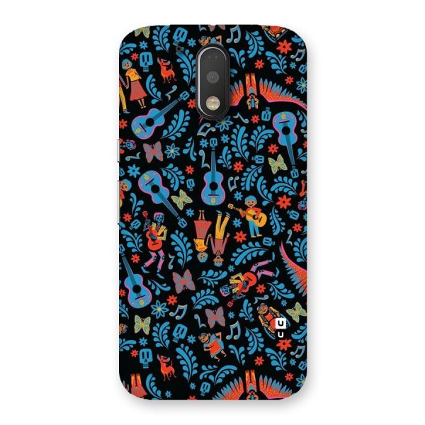 Blue Guitar Pattern Back Case for Motorola Moto G4