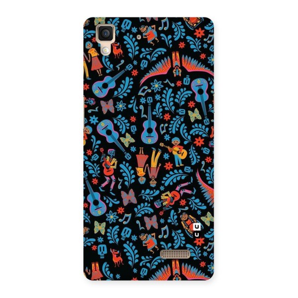 Blue Guitar Pattern Back Case for Oppo R7