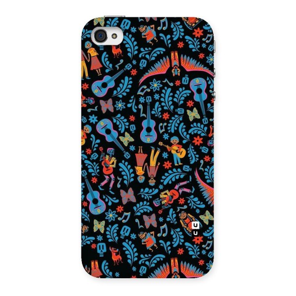 Blue Guitar Pattern Back Case for iPhone 4 4s