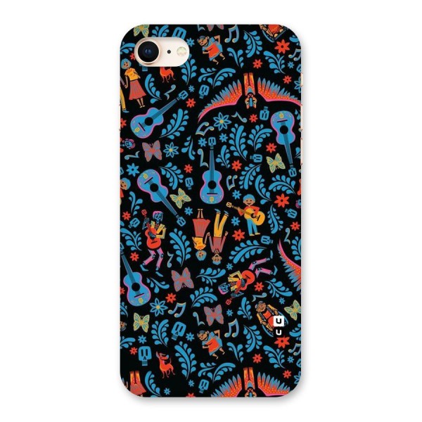 Blue Guitar Pattern Back Case for iPhone 8