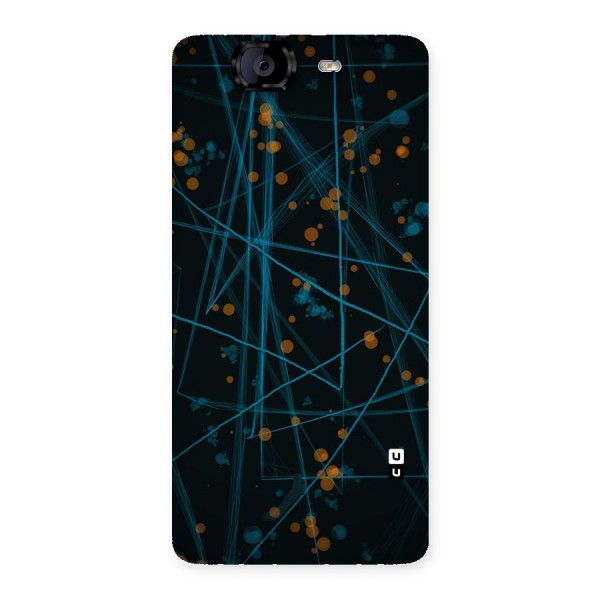 Blue Lines Gold Dots Back Case for Canvas Knight A350