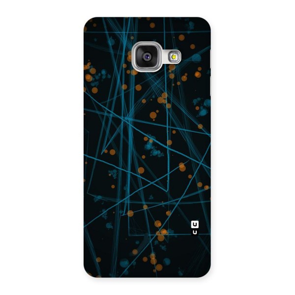 Blue Lines Gold Dots Back Case for Galaxy A3 2016