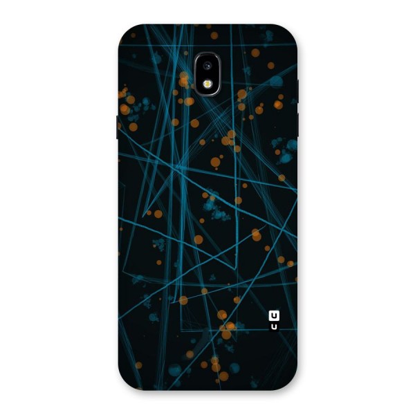 Blue Lines Gold Dots Back Case for Galaxy J7 Pro