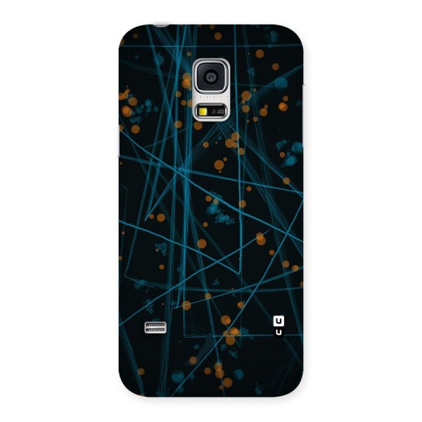 Blue Lines Gold Dots Back Case for Galaxy S5 Mini