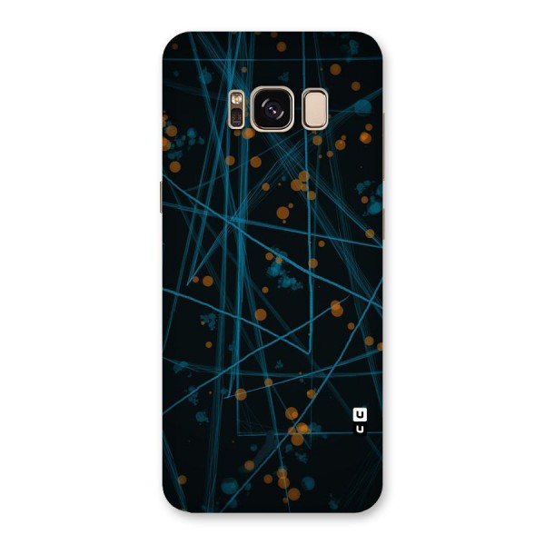 Blue Lines Gold Dots Back Case for Galaxy S8