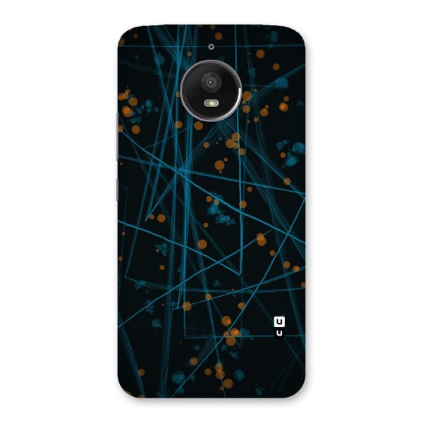 Blue Lines Gold Dots Back Case for Moto E4 Plus