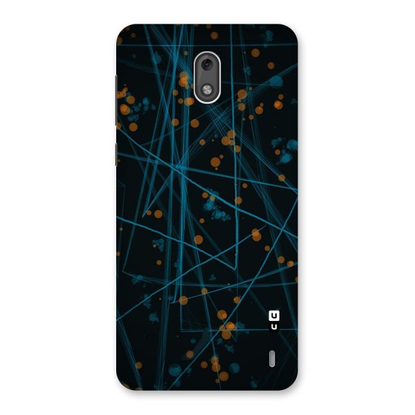 Blue Lines Gold Dots Back Case for Nokia 2