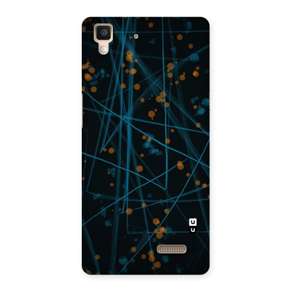 Blue Lines Gold Dots Back Case for Oppo R7