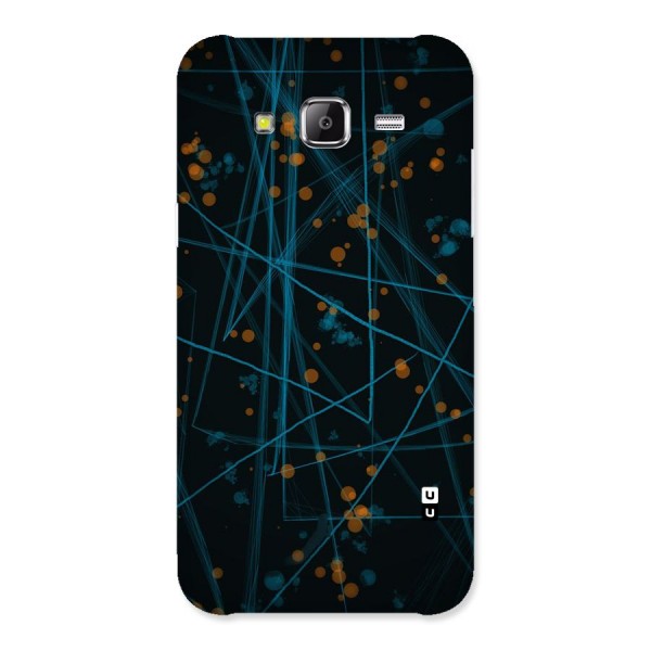 Blue Lines Gold Dots Back Case for Samsung Galaxy J5