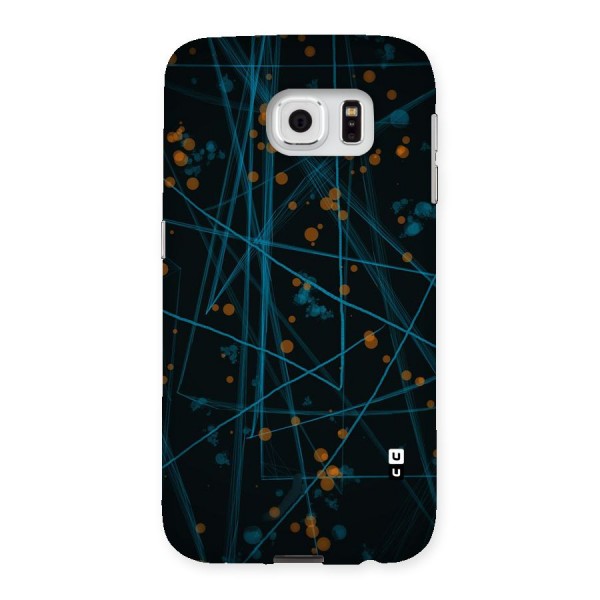 Blue Lines Gold Dots Back Case for Samsung Galaxy S6