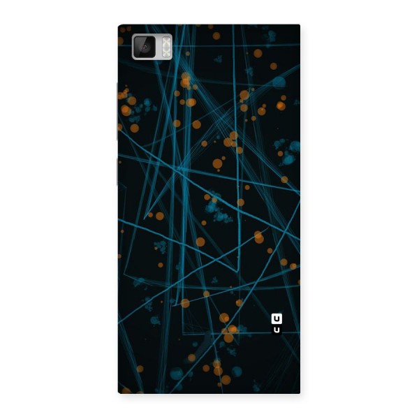 Blue Lines Gold Dots Back Case for Xiaomi Mi3