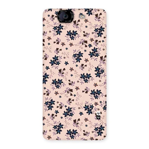 Blue Peach Floral Back Case for Canvas Knight A350