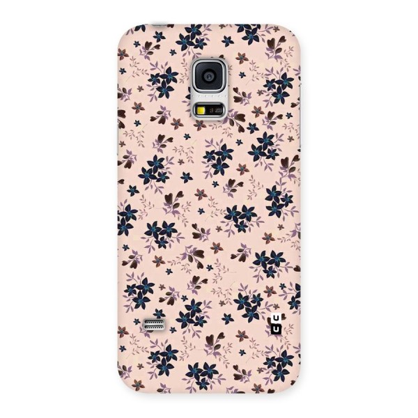 Blue Peach Floral Back Case for Galaxy S5 Mini