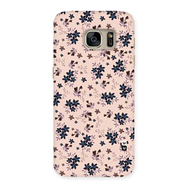 Blue Peach Floral Back Case for Galaxy S7