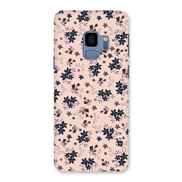 Blue Peach Floral Back Case for Galaxy S9