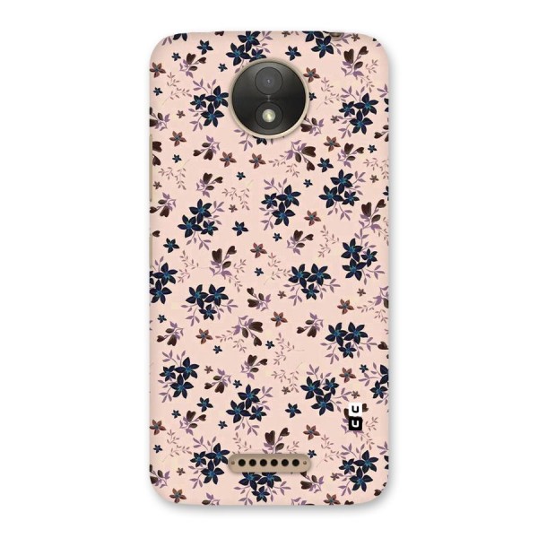 Blue Peach Floral Back Case for Moto C Plus