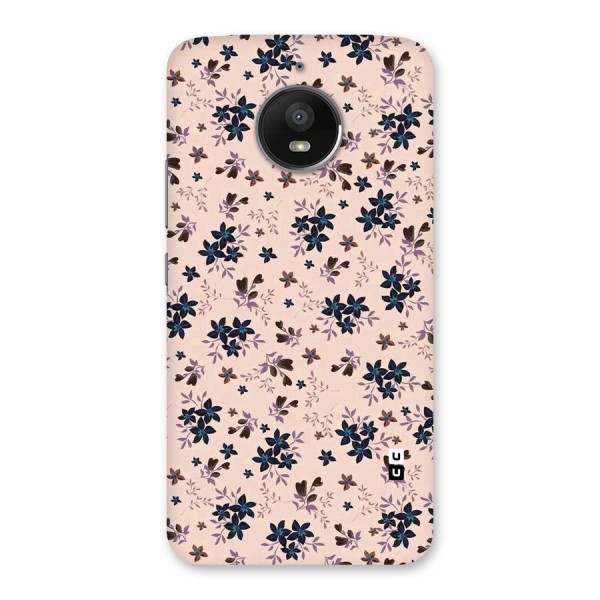 Blue Peach Floral Back Case for Moto E4 Plus