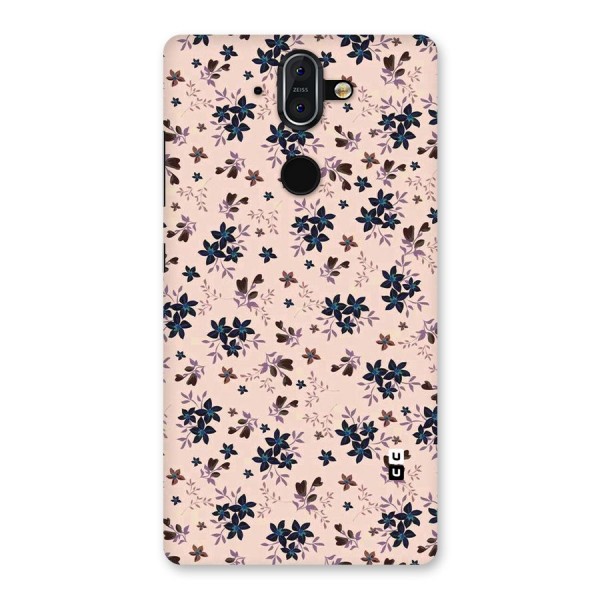 Blue Peach Floral Back Case for Nokia 8 Sirocco