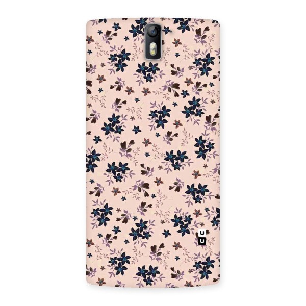 Blue Peach Floral Back Case for One Plus One