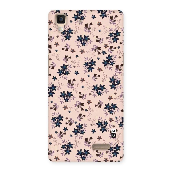 Blue Peach Floral Back Case for Oppo R7