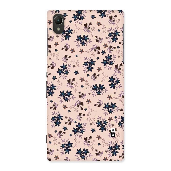 Blue Peach Floral Back Case for Sony Xperia Z1