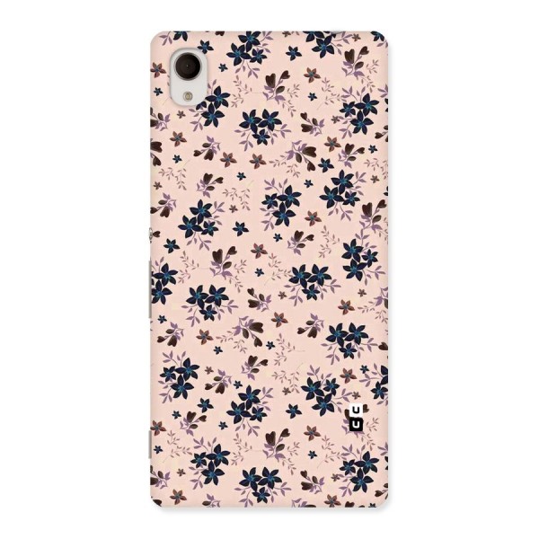 Blue Peach Floral Back Case for Xperia M4 Aqua