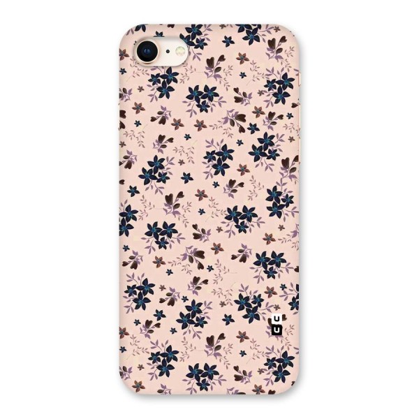 Blue Peach Floral Back Case for iPhone 8