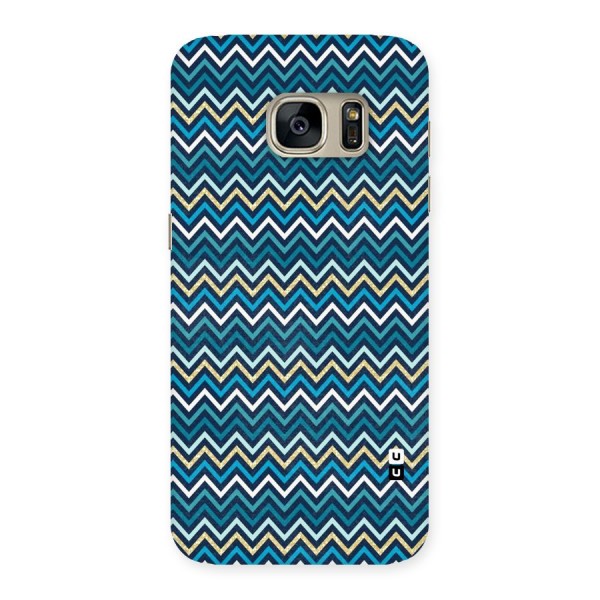 Blue Shades Chevron Pattern Back Case for Galaxy S7