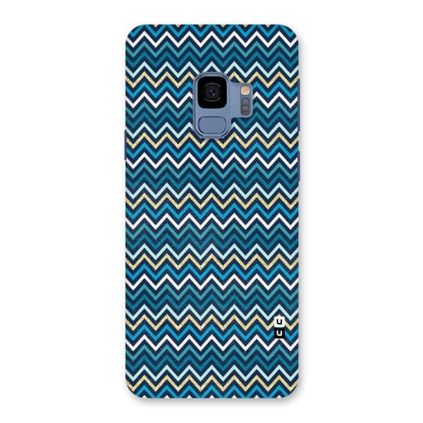 Blue Shades Chevron Pattern Back Case for Galaxy S9