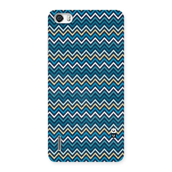 Blue Shades Chevron Pattern Back Case for Honor 6