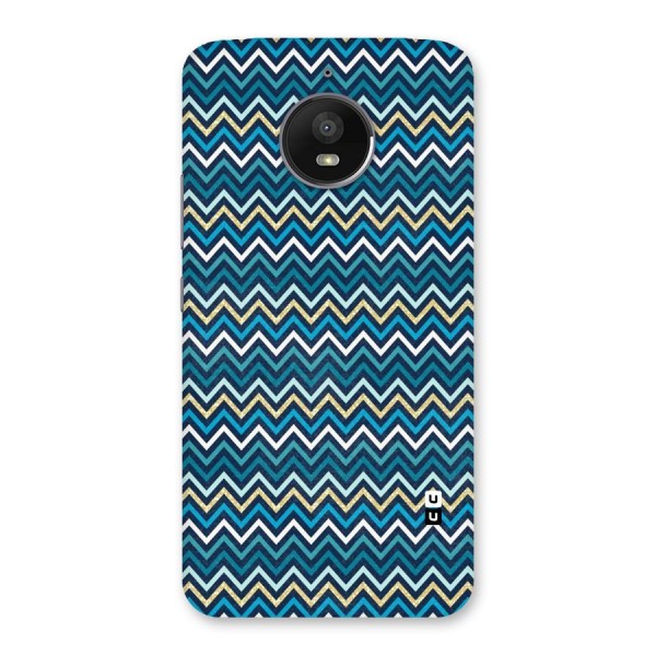 Blue Shades Chevron Pattern Back Case for Moto E4 Plus