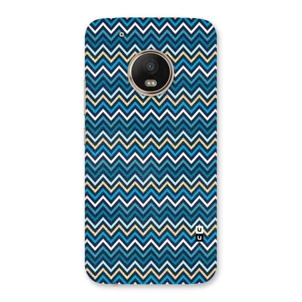 Blue Shades Chevron Pattern Back Case for Moto G5 Plus