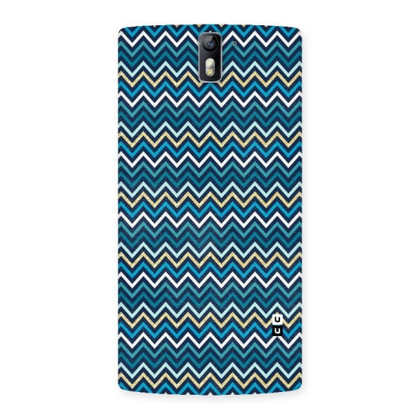 Blue Shades Chevron Pattern Back Case for One Plus One