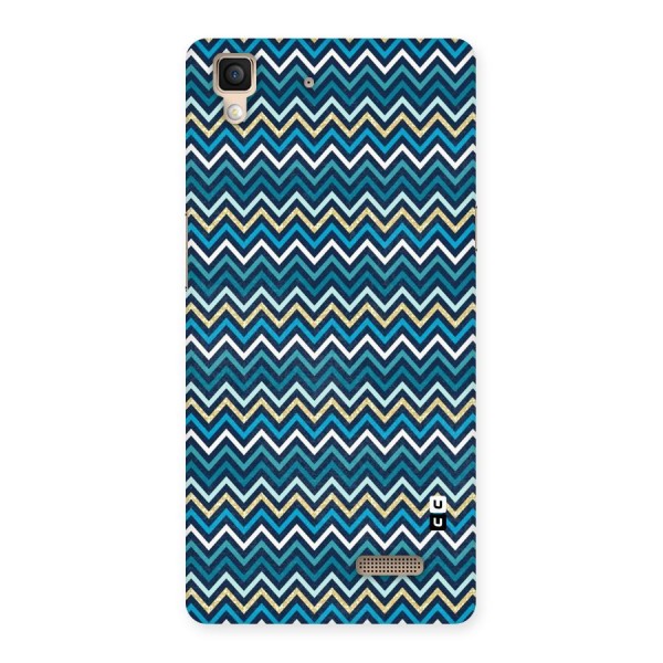 Blue Shades Chevron Pattern Back Case for Oppo R7