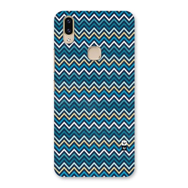 Blue Shades Chevron Pattern Back Case for Vivo V9