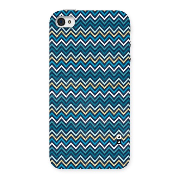 Blue Shades Chevron Pattern Back Case for iPhone 4 4s